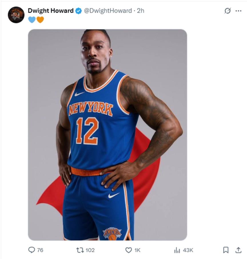 難道說？尼克斯步行者G4賽后 霍華德發(fā)推身披尼克斯戰(zhàn)袍